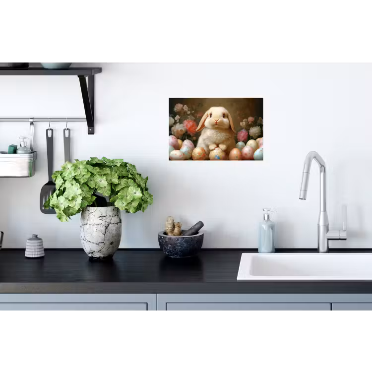 Muursticker - Konijn - Paaseieren - Stilleven — 2