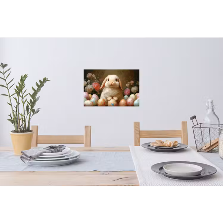 Muursticker - Konijn - Paaseieren - Stilleven — 3
