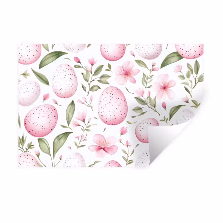 Muursticker - Patroon - Eieren - Roze - Pasen — 1