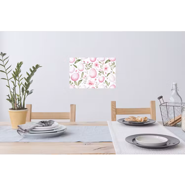 Muursticker - Patroon - Eieren - Roze - Pasen — 3