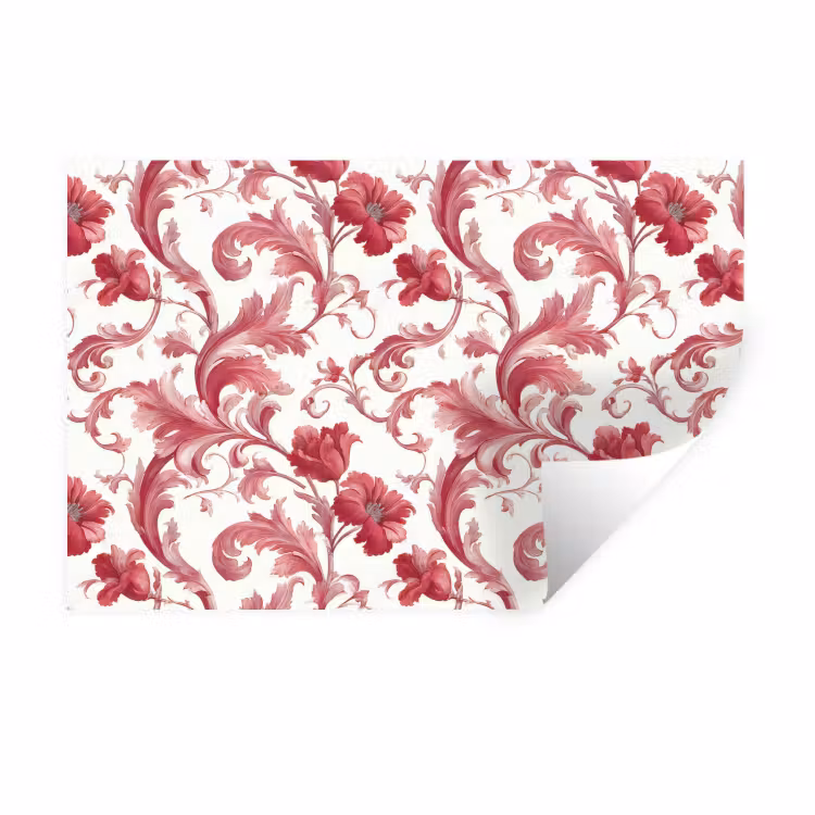 Muursticker - Barok - Patroon - Rood — 1