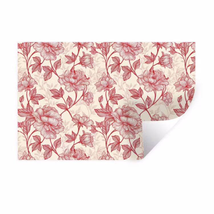Muursticker - Pioenrozen - Modern - Rood — 1