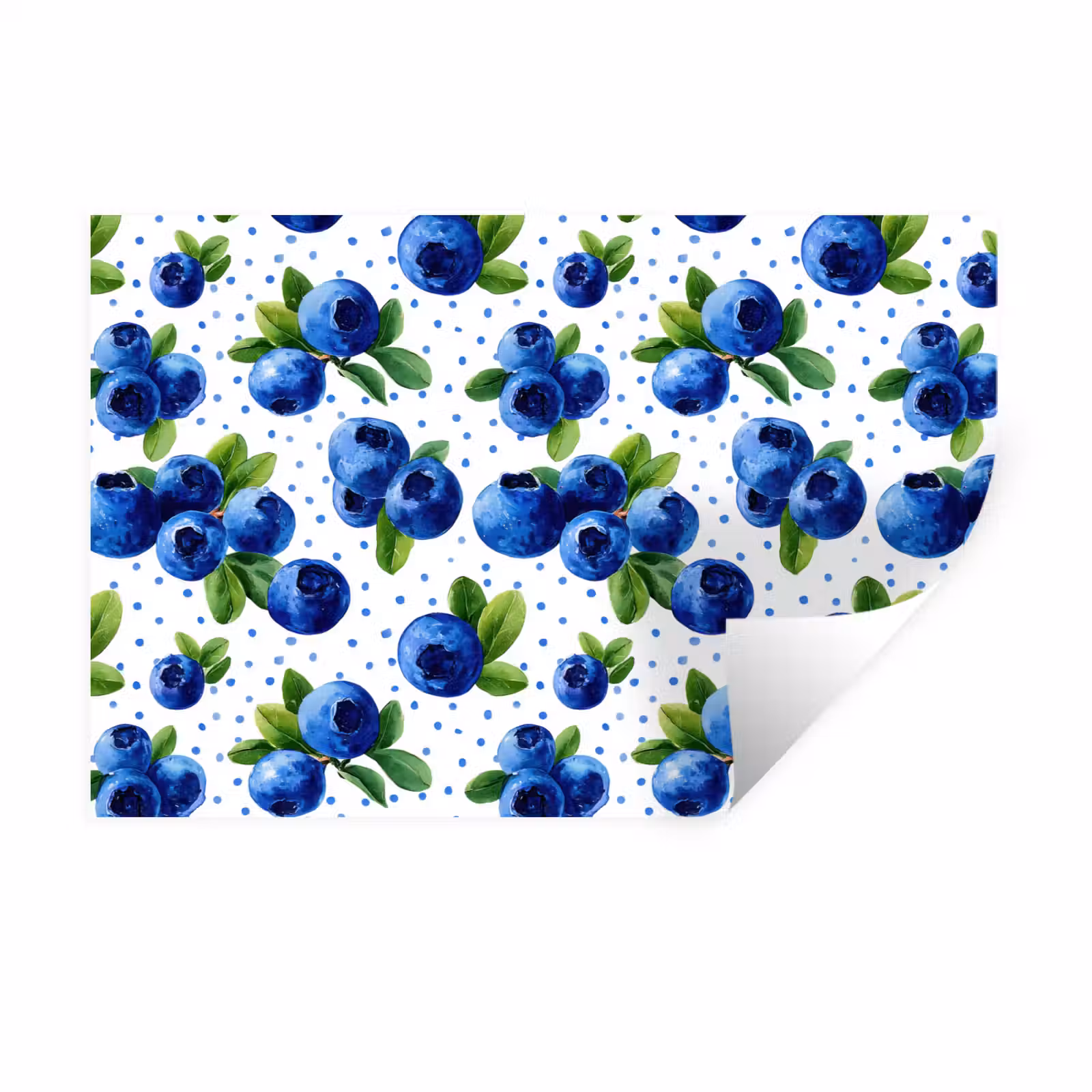 Muursticker - Bessen - Patroon - Blauw — 1