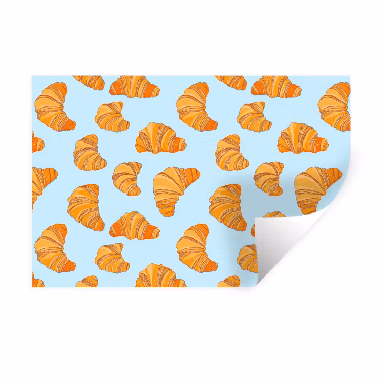 Muursticker - Croissant - Speels - Blauw — 1