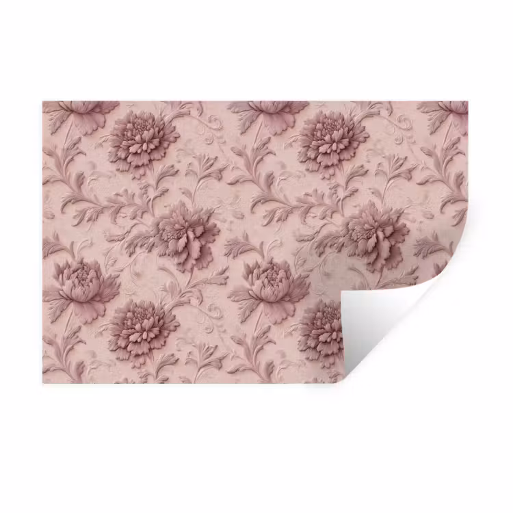 Muursticker - Reliëf - Pioenrozen - Roze — 1