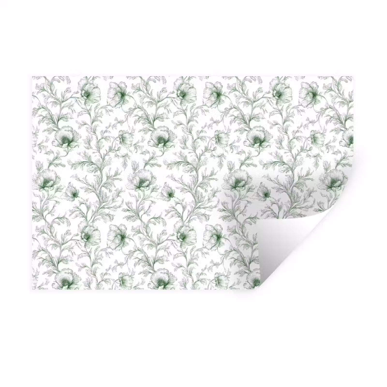 Muursticker - Bloemen - Getekend - Groen — 1