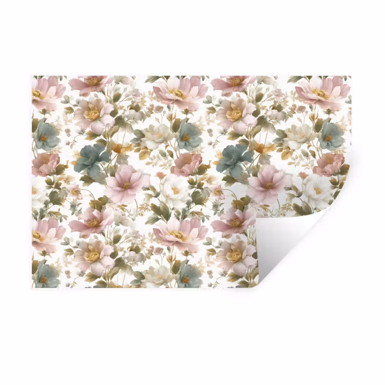 Muursticker - Bloemen - Patroon - Pastel — 1