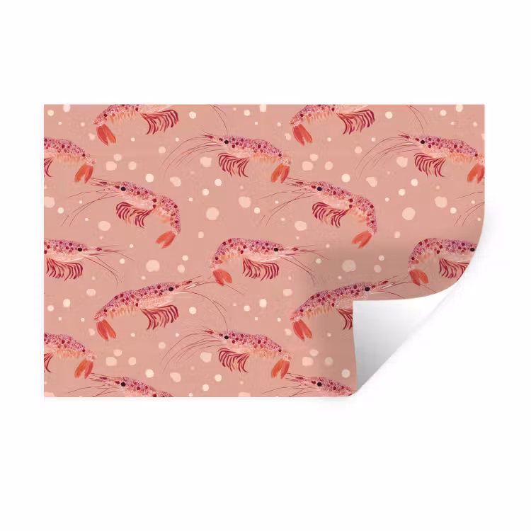 Muursticker - Garnalen - Stippen - Roze — 1