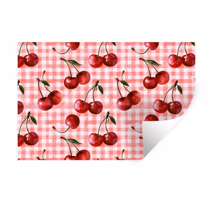 Muursticker - Kersen - Blokken - Rood — 1