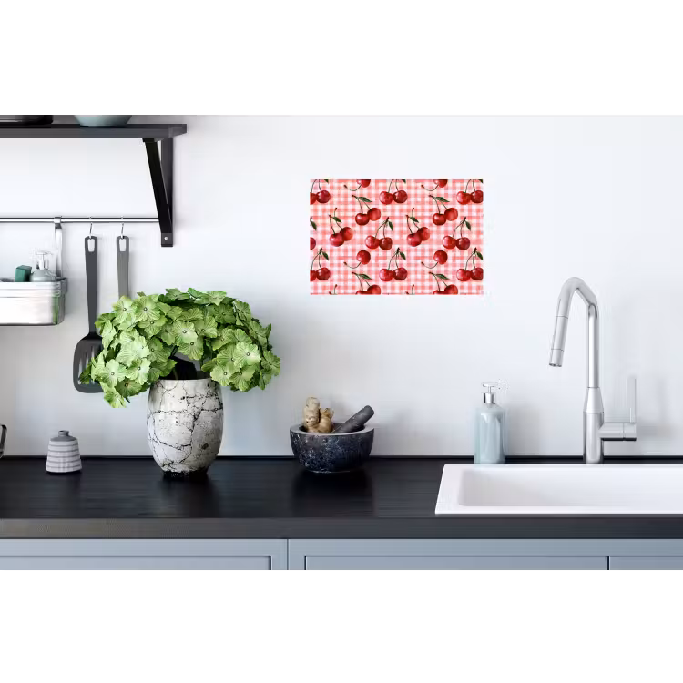Muursticker - Kersen - Blokken - Rood — 2