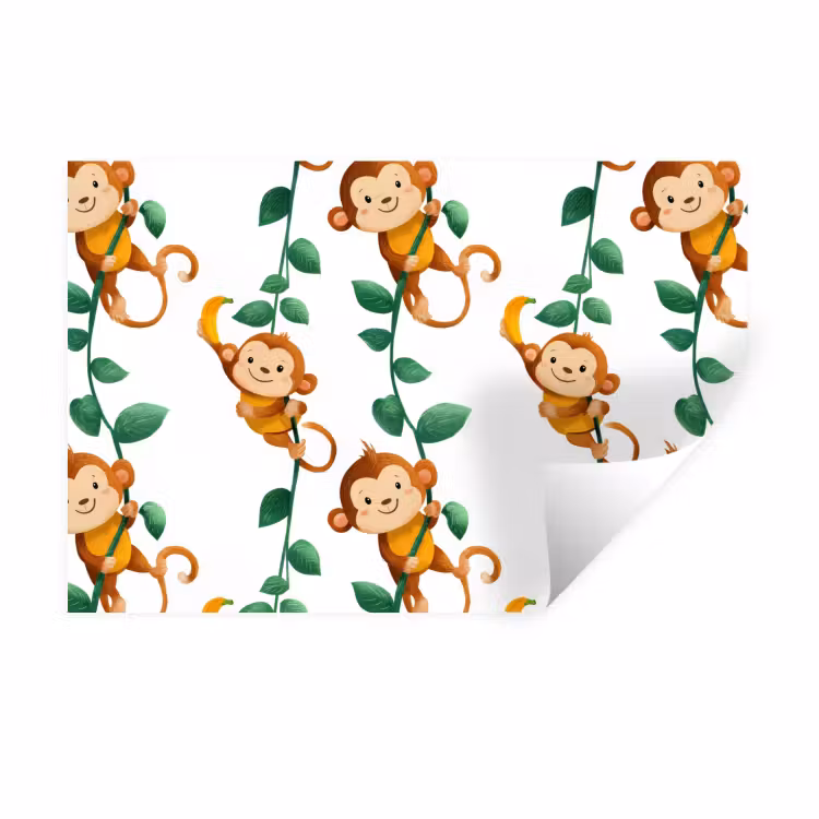 Muursticker - Apen - Lianen - Kleurrijk — 1
