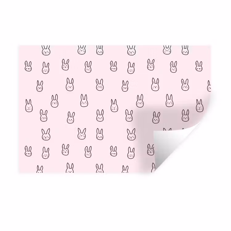 Muursticker - Konijnen - Minimalistisch - Roze — 1