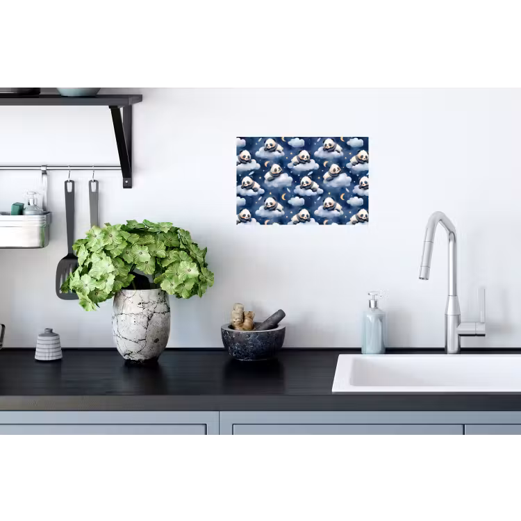 Muursticker - Panda's - Slapen - Blauw — 2