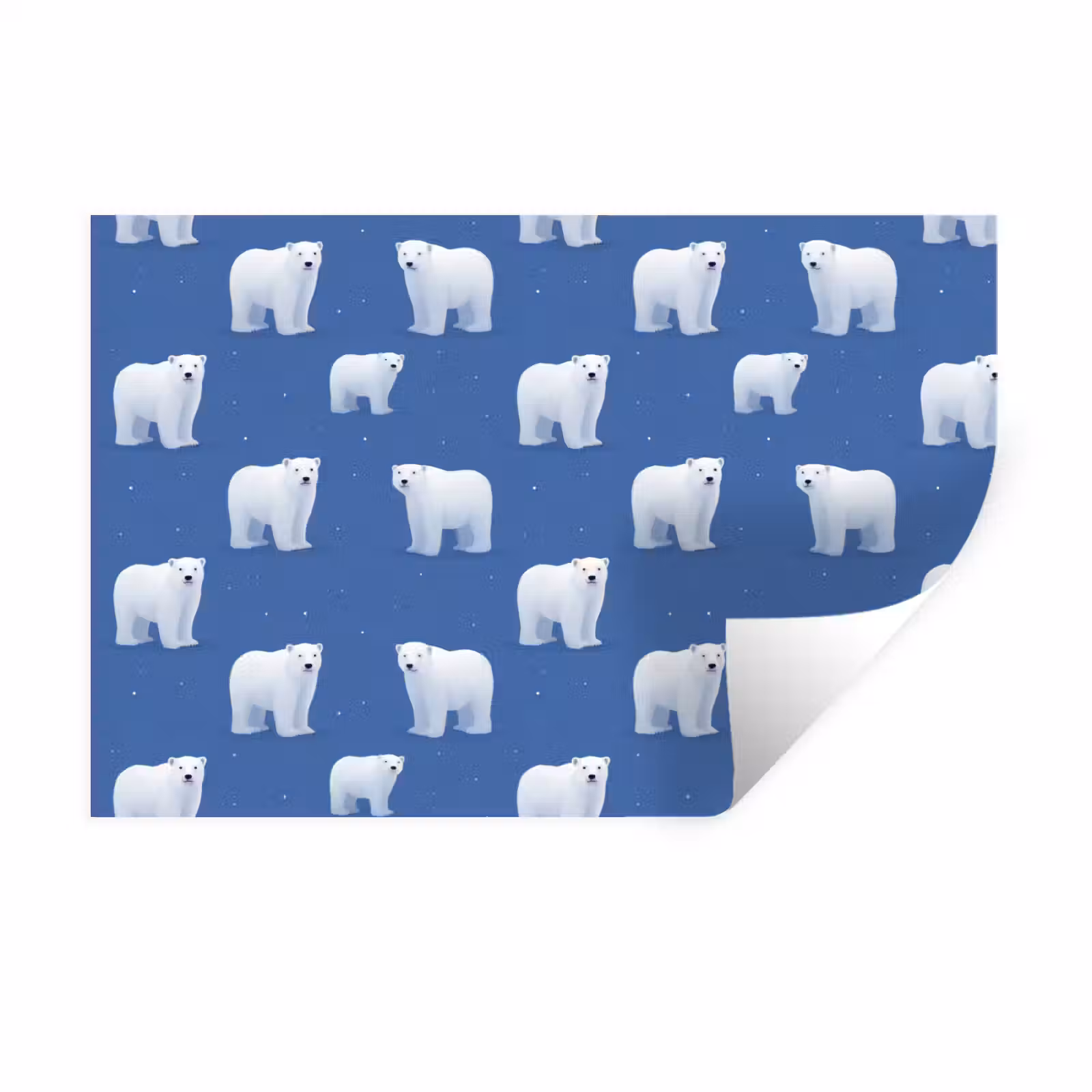 Muursticker - IJsbeer - Patroon - Blauw — 1