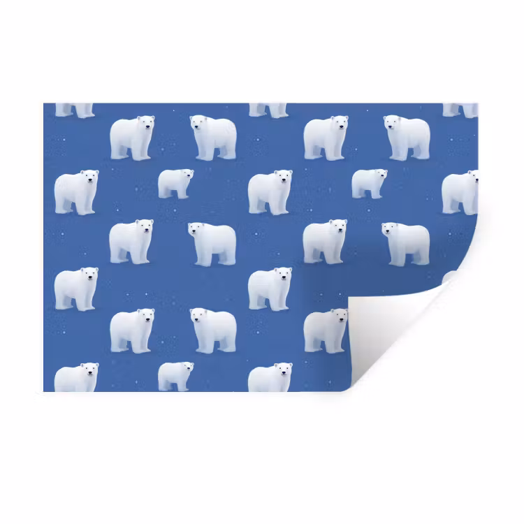 Muursticker - IJsbeer - Patroon - Blauw — 1