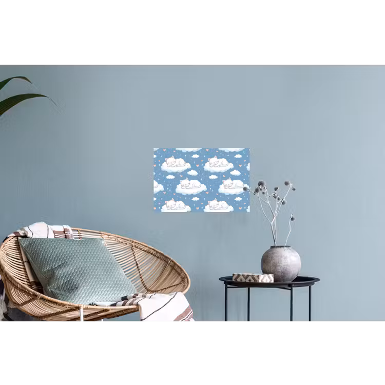 Muursticker - Kitten - Wolken - Blauw — 4
