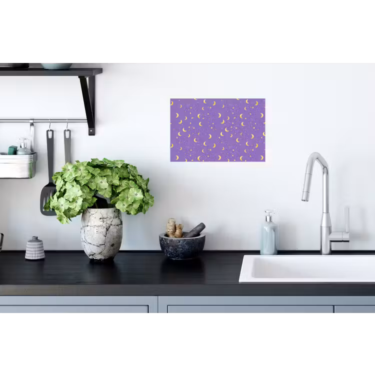 Muursticker - Manen - Sterren - Paars — 2