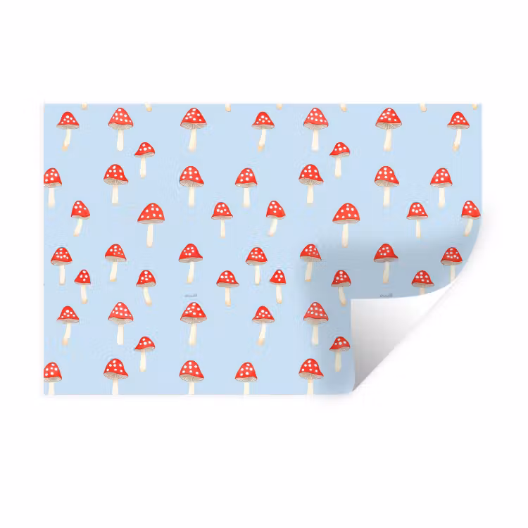 Muursticker - Paddenstoel -Sprookje - Blauw — 1
