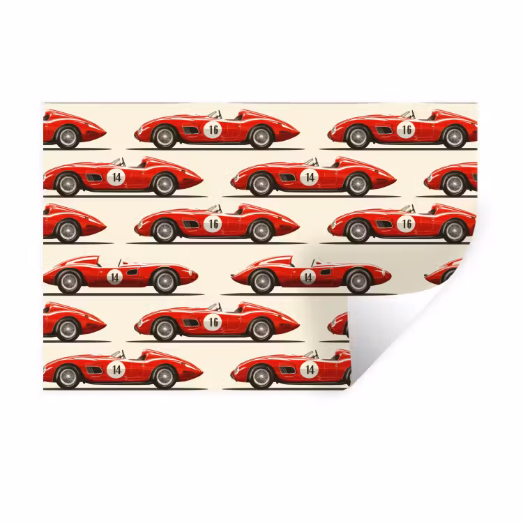 Muursticker - Raceauto - Retro - Rood — 1