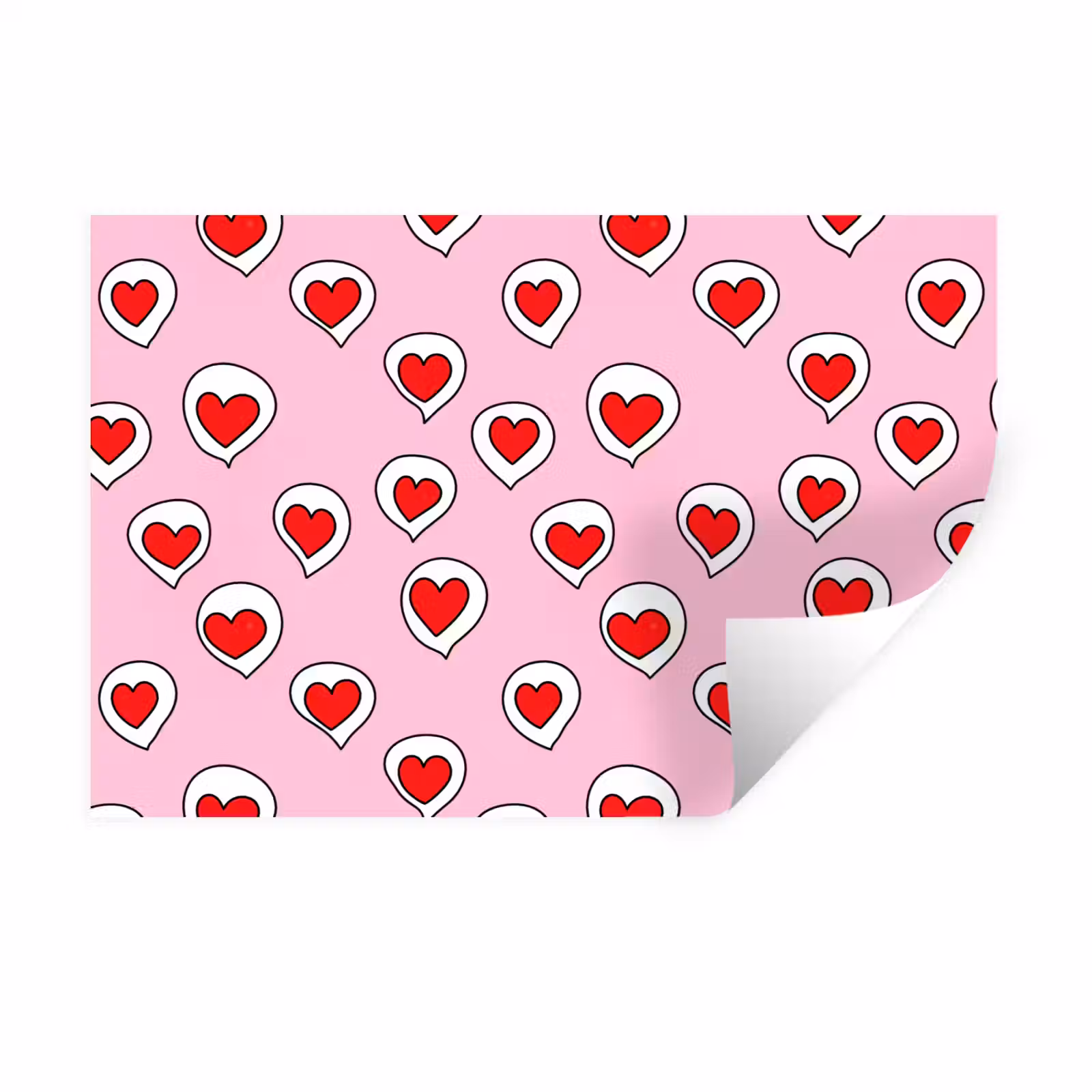 Muursticker - Hartjes - Patroon - Rood — 1