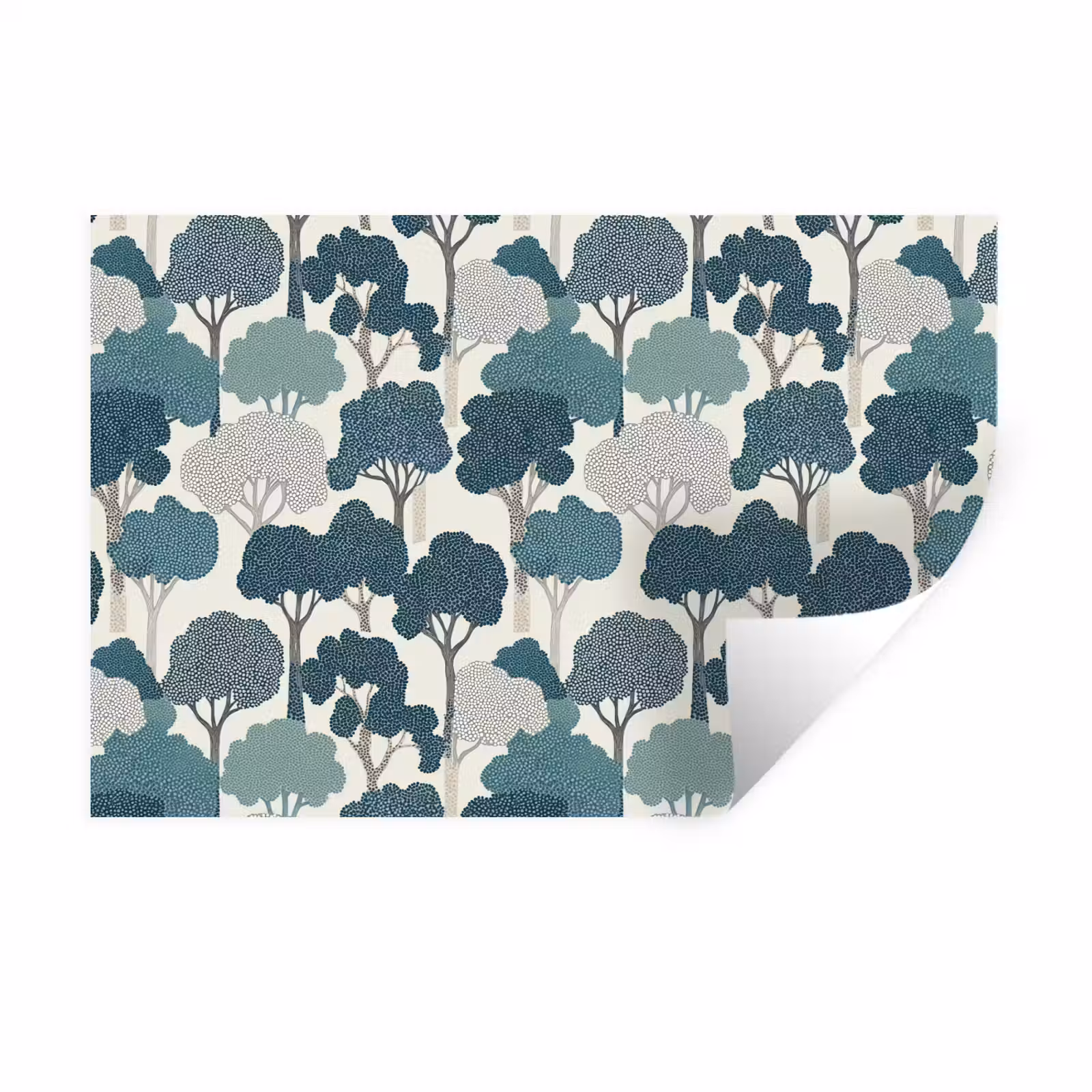 Muursticker - Modern - Bomen - Bos - Patroon - Blauw — 1