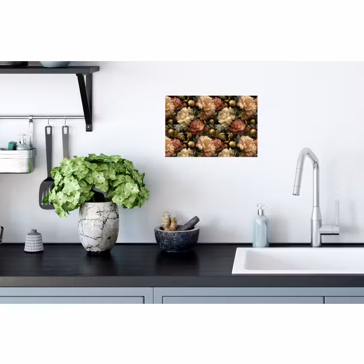 Muursticker - Bloemen - Barok - Patroon - Roze - Crème — 2