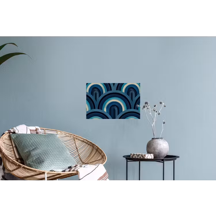 Muursticker - Bogen - Geometrisch - Patroon - Blauw - Retro — 4