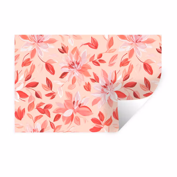Muursticker - Botanisch - Bloemen - Rood — 1