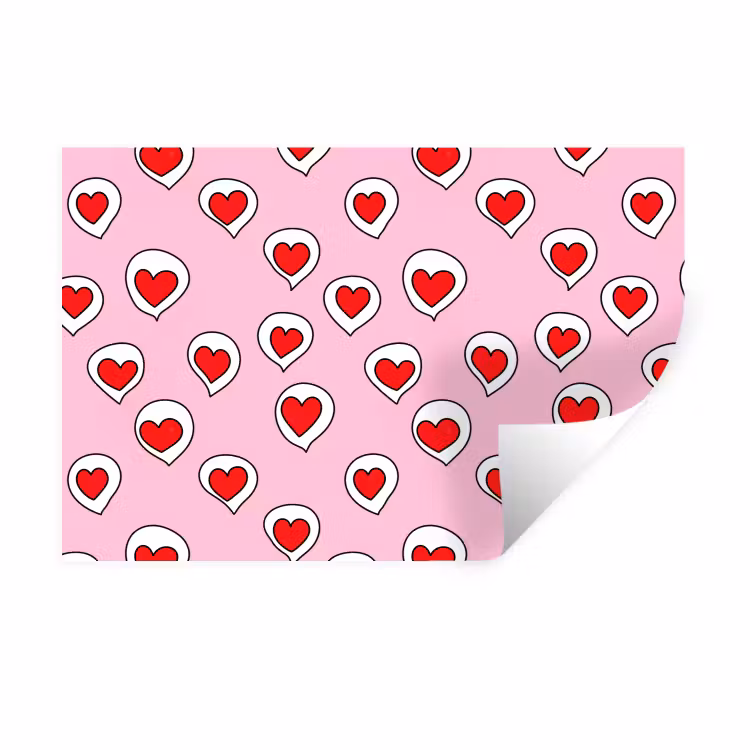 Muursticker - Hartjes - Patroon - Rood — 1