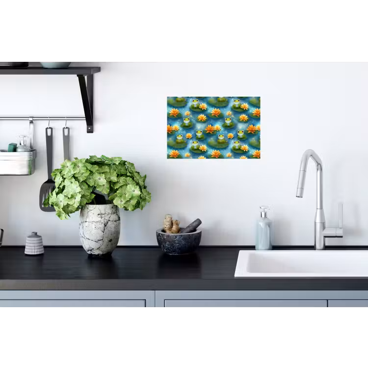 Muursticker - Kikker - Lelies - Groen — 2