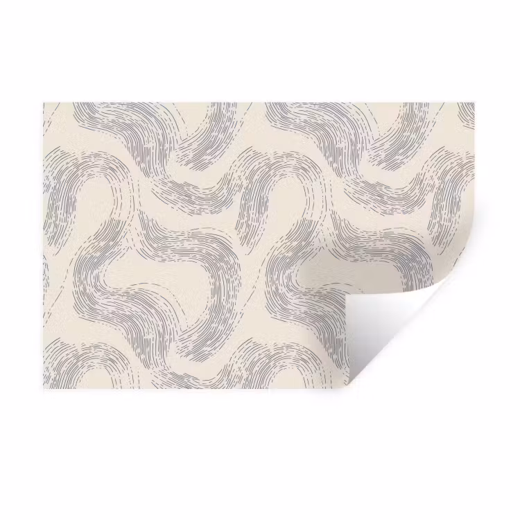 Muursticker - Lijnen - Patroon - Beige - Minimalistisch — 1