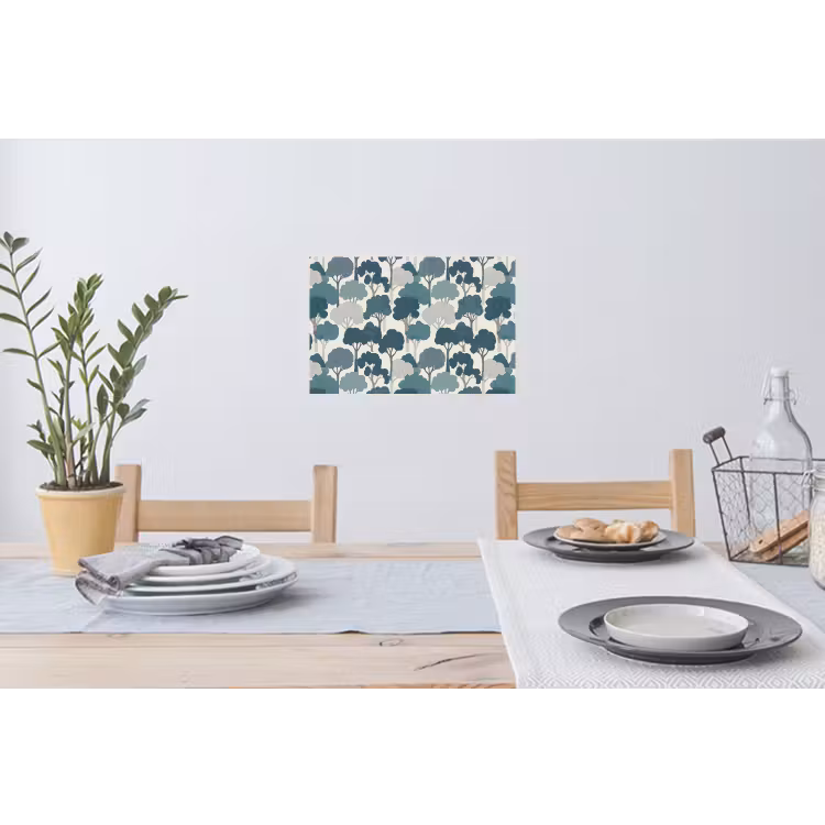 Muursticker - Modern - Bomen - Bos - Patroon - Blauw — 3