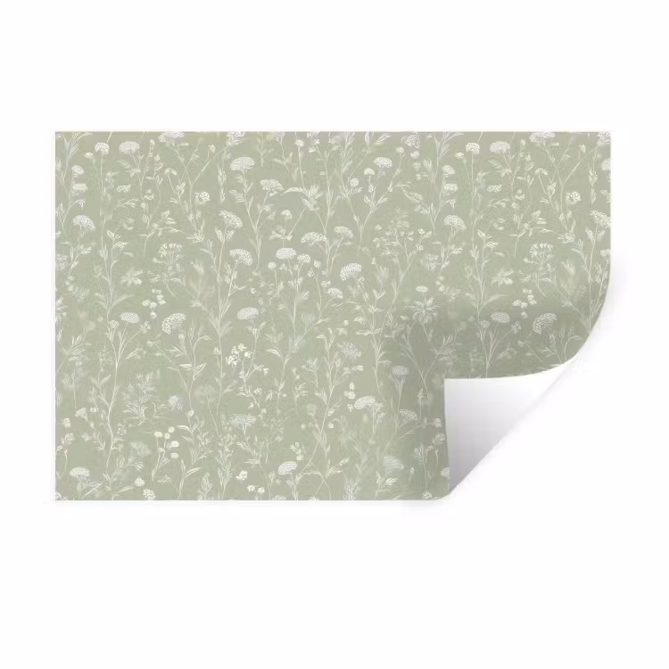 Muursticker - Bloemen - Patroon - Groen — 1