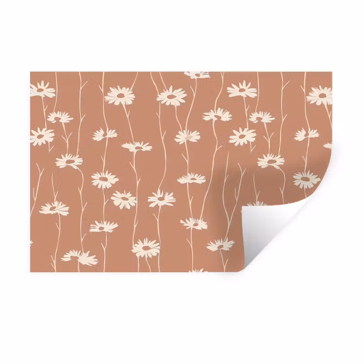 Muursticker - Madeliefjes - Subtiel - Terracotta — 1