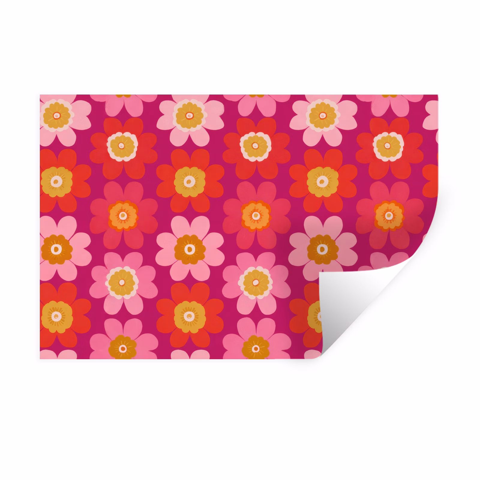 Muursticker - Bloemen - Retro - Kleurrijk — 1