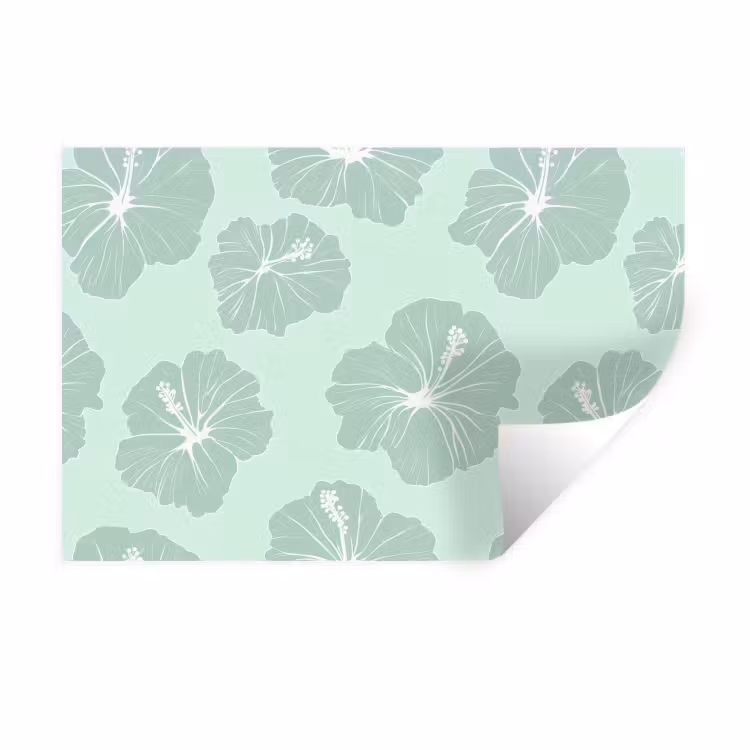 Muursticker - Bloemen - Hibiscus - Mint — 1