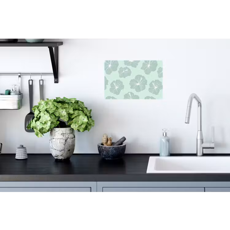 Muursticker - Bloemen - Hibiscus - Mint — 2