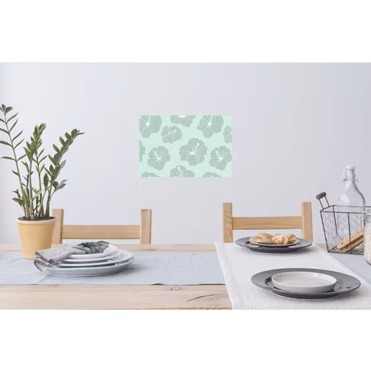 Muursticker - Bloemen - Hibiscus - Mint — 3