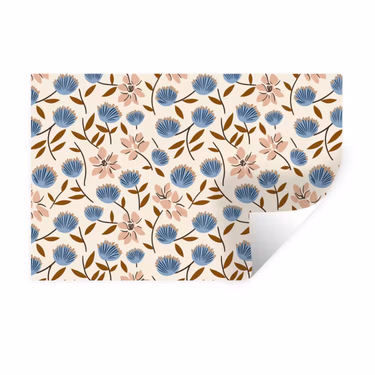 Muursticker - Bloemen - Wild - Blauw — 1