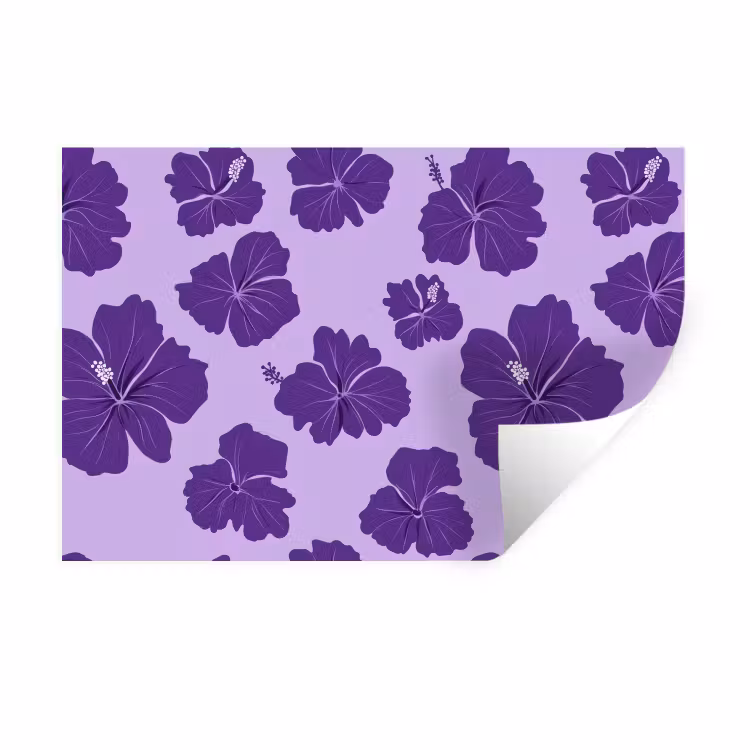 Muursticker - Hibiscus - Bloemen - Paars — 1