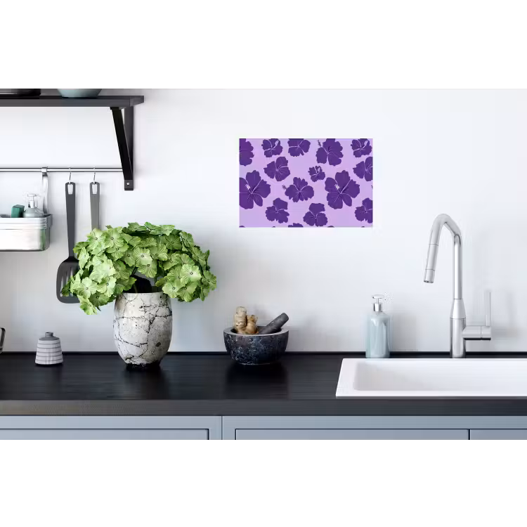 Muursticker - Hibiscus - Bloemen - Paars — 2
