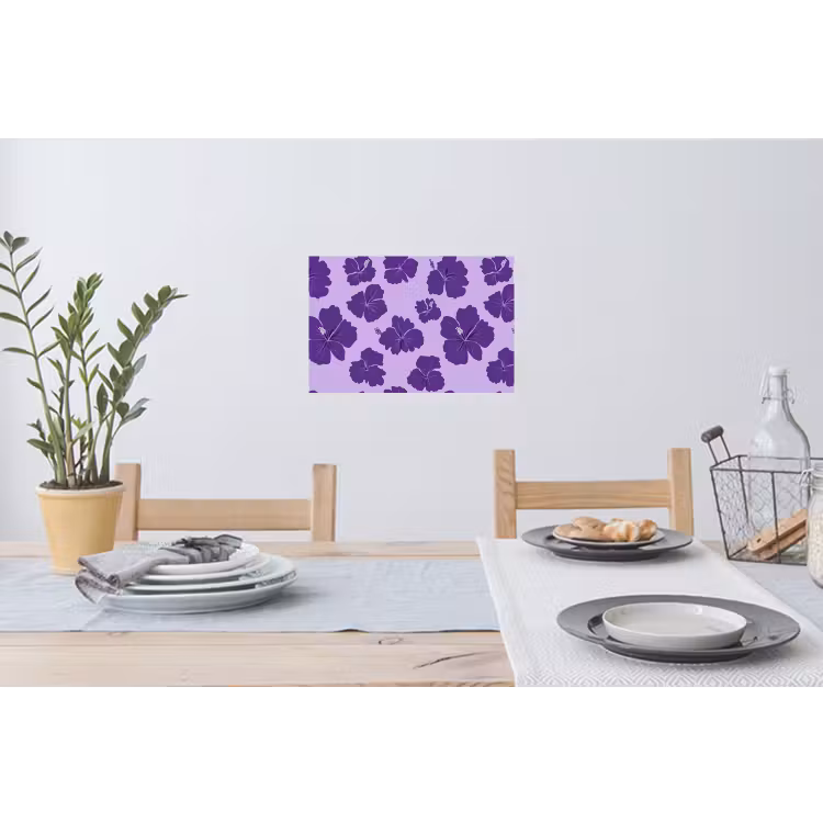 Muursticker - Hibiscus - Bloemen - Paars — 3
