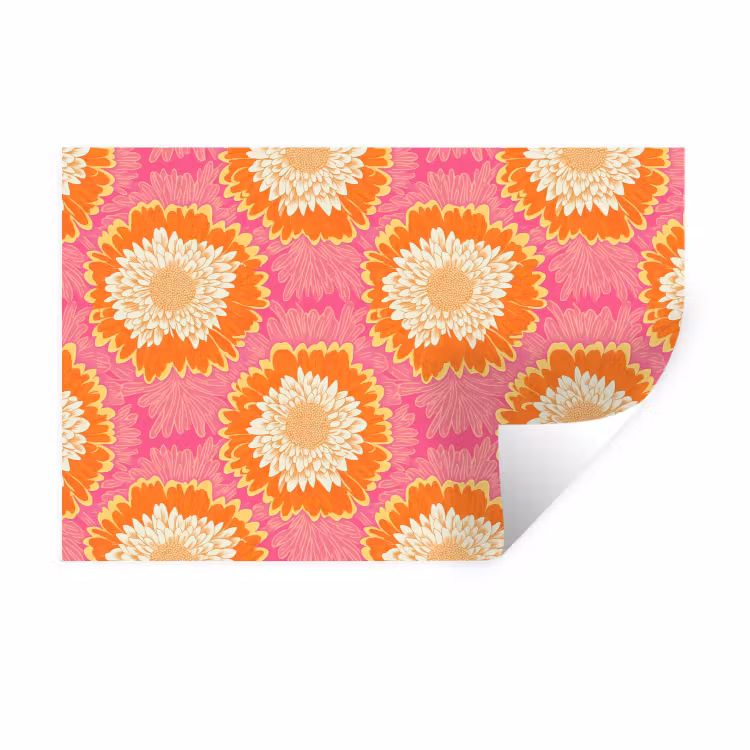 Muursticker - Retro - Bloemen - Kleurrijk — 1