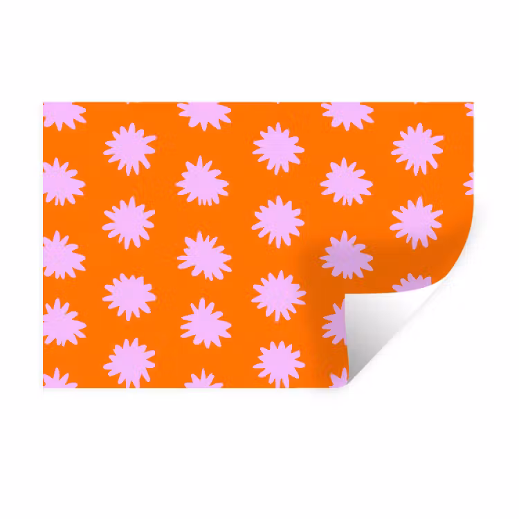 Muursticker - Retro - Bloemen - Oranje — 1