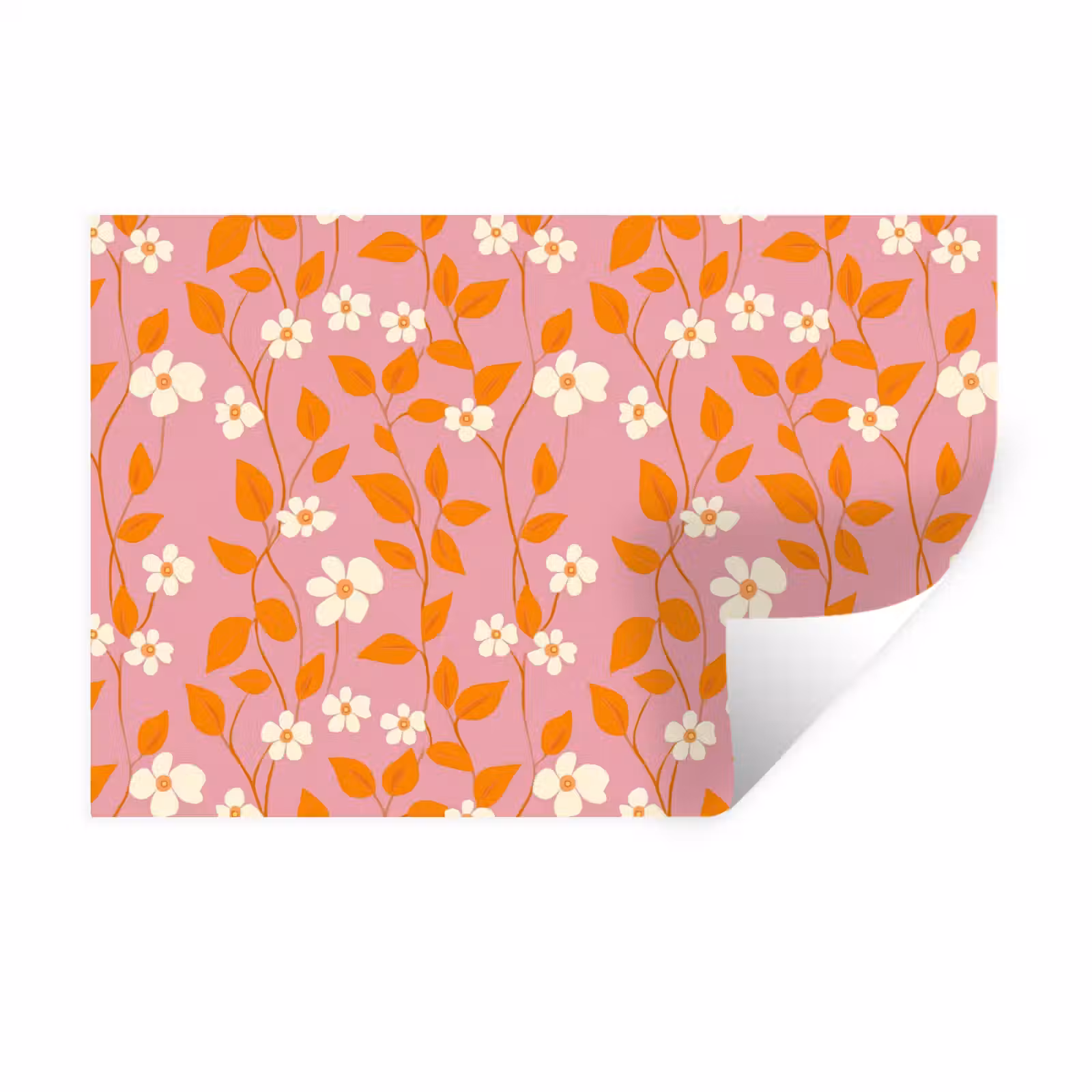 Muursticker - Bloemen - Patroon - Oranje — 1