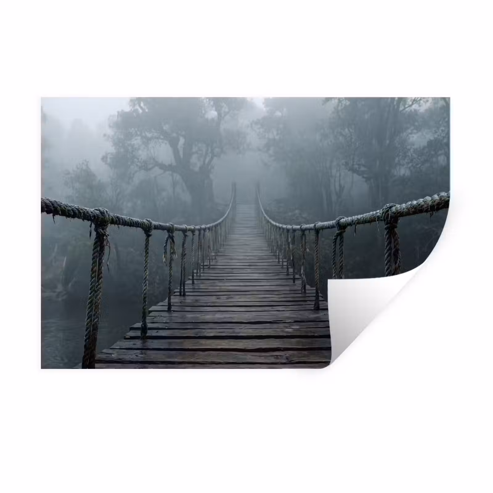 Muursticker - Brug - Jungle - Mist - Natuur — 1