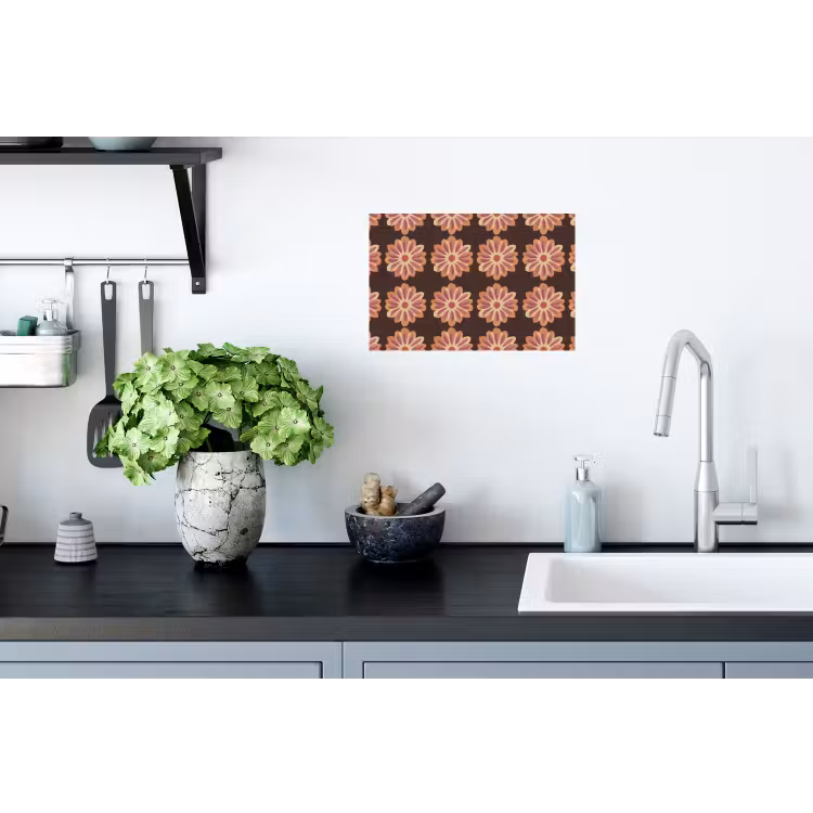 Muursticker - Bloemen - Patroon - Bruin — 2