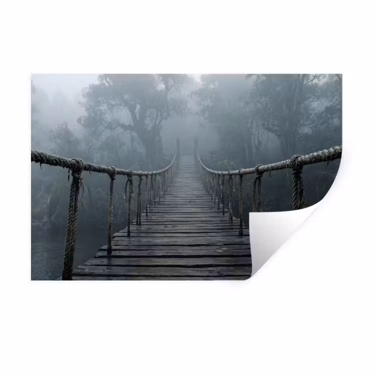 Muursticker - Brug - Jungle - Mist - Natuur — 1
