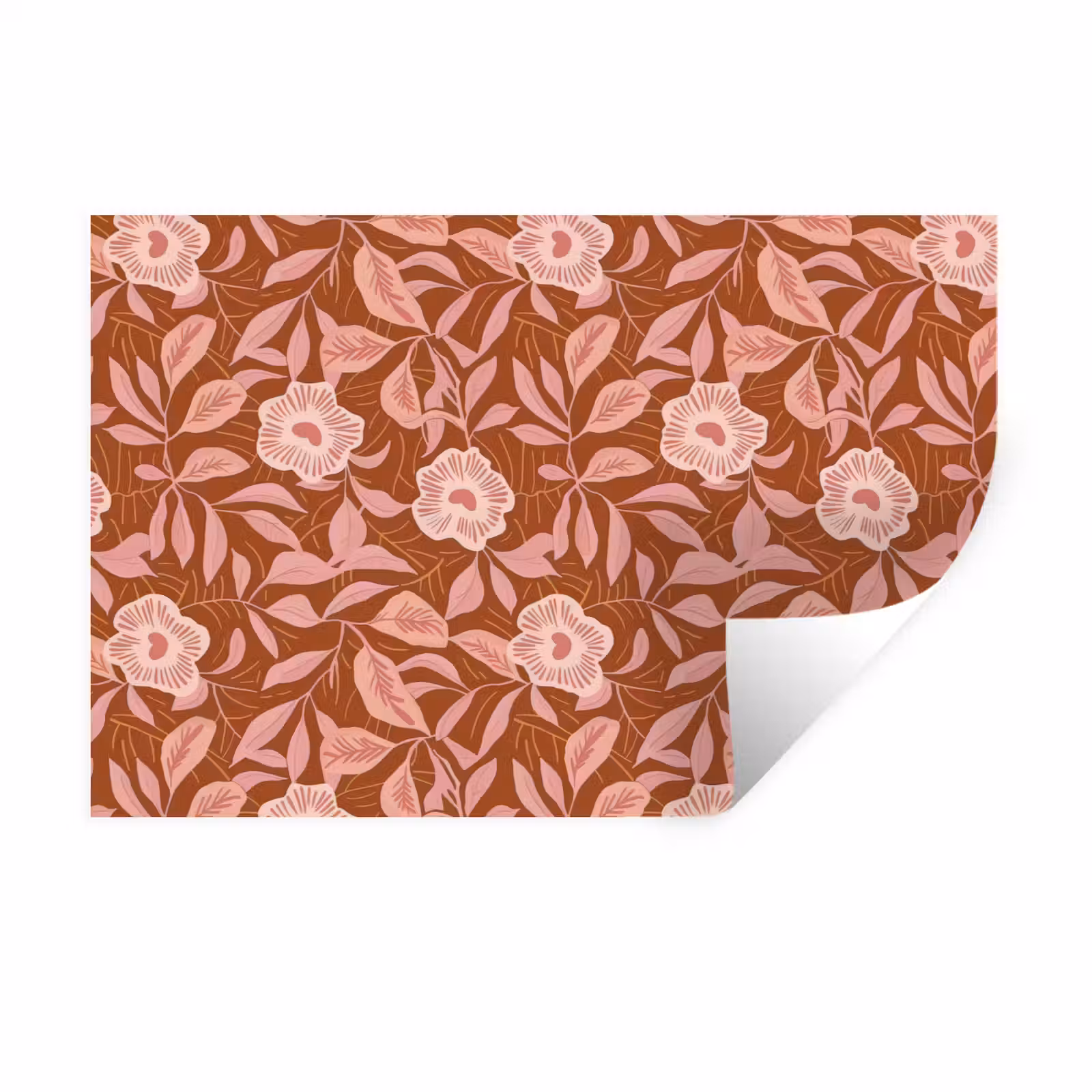 Muursticker - Patroon - Bladeren - Terracotta — 1