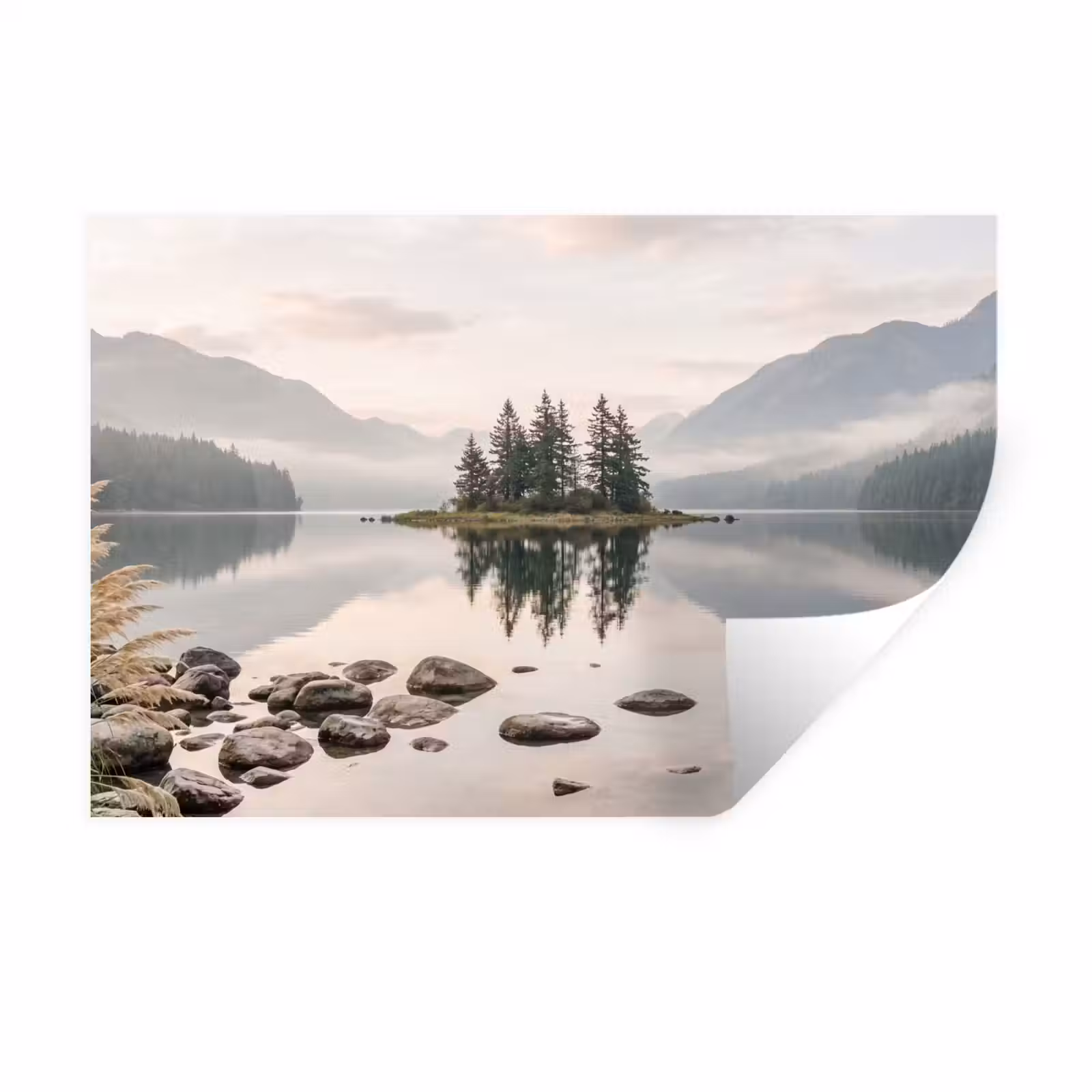 Muursticker - Meer - Bergen - Landschap - Groen — 1